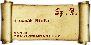 Szedmák Nimfa névjegykártya